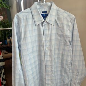 Flattering Big and Tall White and Light Blue Shirt
